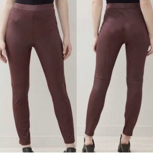 Free people Midnight Vegan Suede Leather Leggings Burgundy Size XS